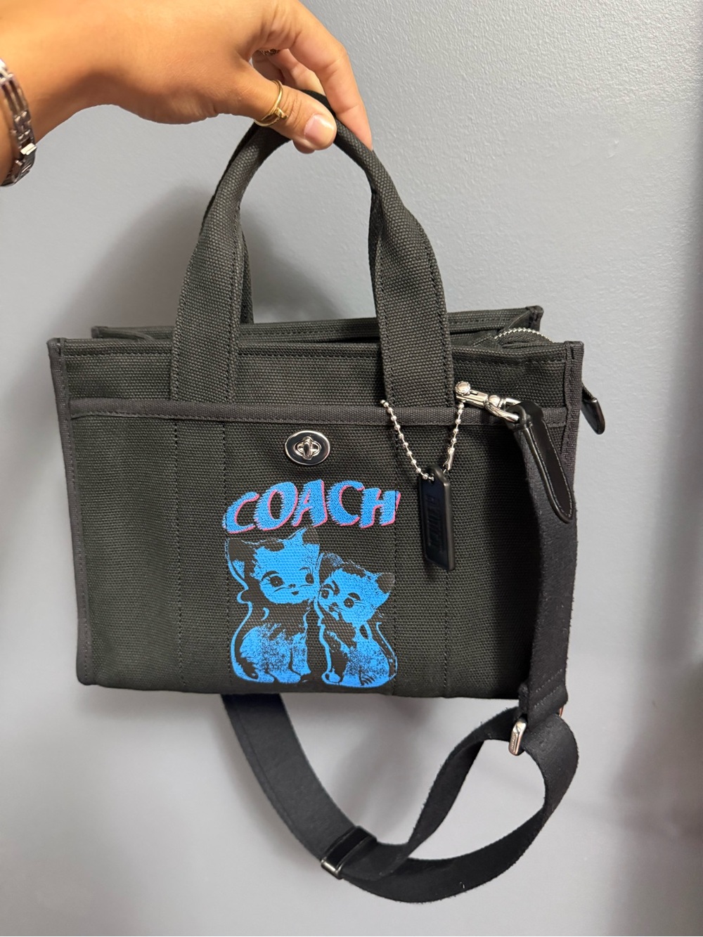 Coach x Lil Nas X black denim canvas tote bag